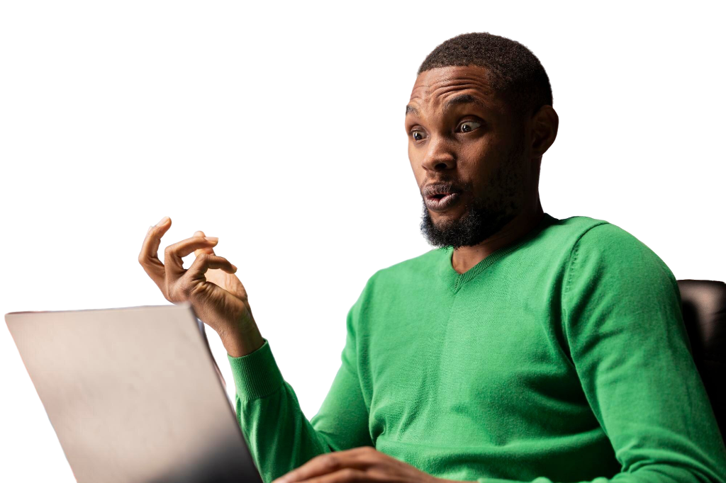 Person sending a payment on laptop